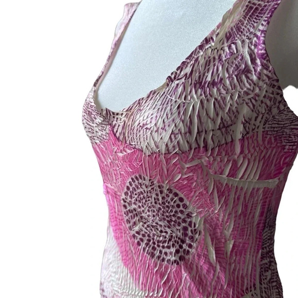 Komarov Designer A Line Sleeveless Pink Abstract Maxi Dress womens size small - Picture 5 of 12